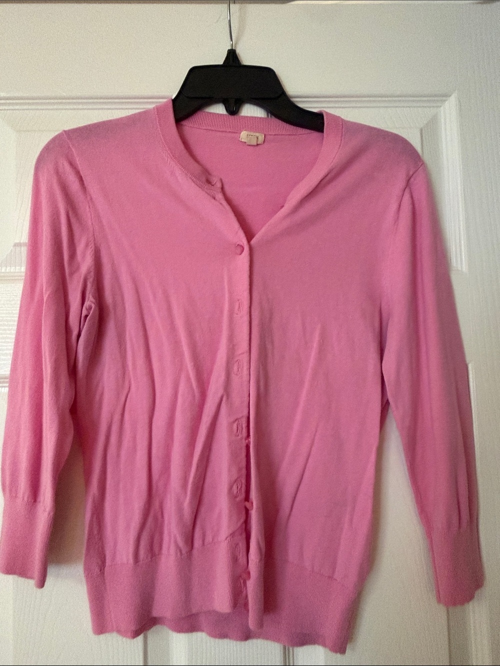 J. Crew Pink Button-Front Cardigan Sweater